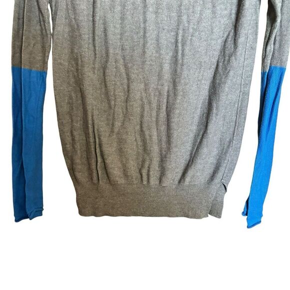 T Alexander Wang Sweater Womens XS Gray Blue Colorblock Wool Silk Blend Pullover - Picture 4 of 9